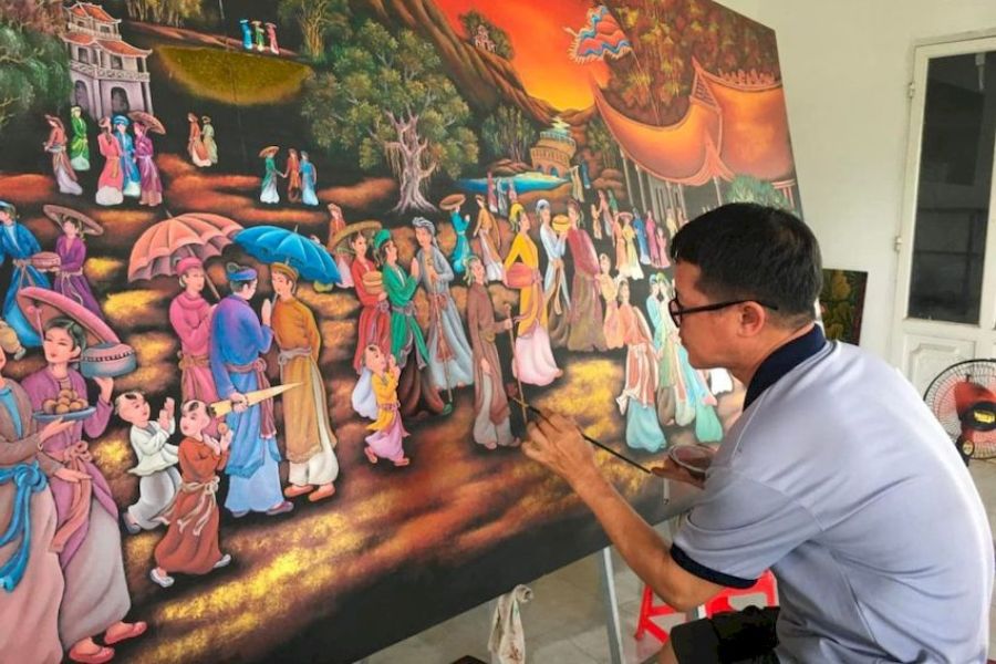 Le tableau laque vietnam dans les espaces contemporains